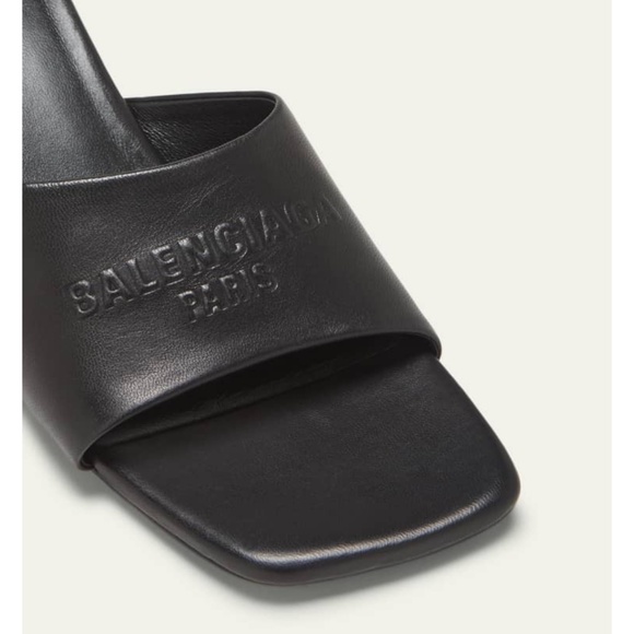 NWOT Balenciaga "Dutyfree" black leather mule sandals Size 10 (40) - Picture 1 of 13